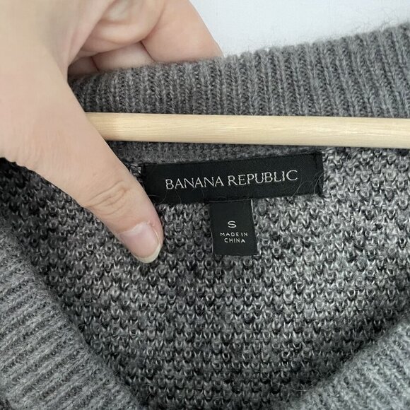 Banana Republic Womens V-Neck Plaid Sweater knit oversized grandpa detail fall - Picture 3 of 7